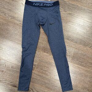Nike Pro Men’s Running Tights Heathered Blue Size Medium